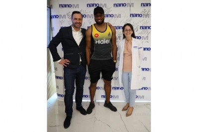 Ace cricketer Kieron Pollard visits the futuristic nanoM sports clinic in the UAE during PSL 2019
