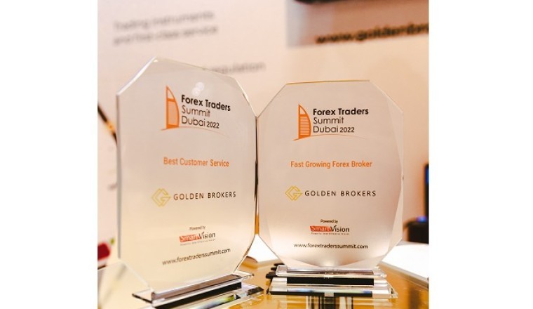 Golden Brokers Awarded Best customer service and Fast growing forex broker at Forex Traders Summit in Dubai 2022