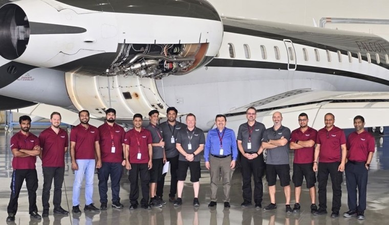 Falcon Begins First Base Maintenance on Falcon’s Global Express XRS