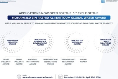Applications now open for the 5th cycle of the Mohammed bin Rashid Al Maktoum Global Water Award